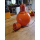 Suspension Vintage Opaline Orange et Blanche