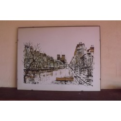 Lithographie des Années 70 " Paris" par D Risze 79