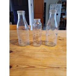 3 Bouteilles de Lait Anciennes