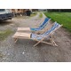 Paire de Chaises Longues Bois et Tissus