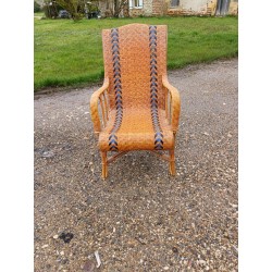 Fauteuil Bambou et Osier Tréssé Vintage