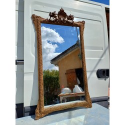 Miroir de Cheminée 19 éme en Bois et Stuk Doré