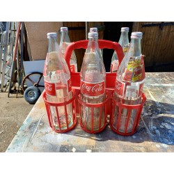 Porte Bouteilles et Bouteilles Coca Cola Vintage