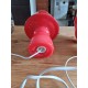 Paire de Lampes Vintage en Opaline Rouge