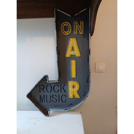 Enseigne Métal On Air Rock Music
