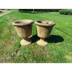 Paire de Vases de Style Médicis en Pierre reconstituées