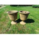 Paire de Vases de Style Médicis en Pierre reconstituées