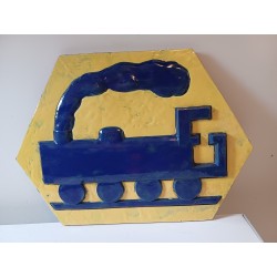 Rare Plaque en Terre cuite émaillée SNCF