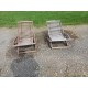 Paire de Transat de Marine , Bois Exotique " Scan Com "