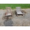 Paire de Transat de Marine , Bois Exotique " Scan Com "