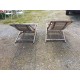 Paire de Transat de Marine , Bois Exotique " Scan Com "