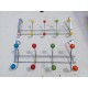 2 Portes Manteaux Vintage Chrome et Boules de Plastique Couleur