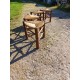 4 Tabourets bois et paille Tripodes Triangle vintage Perriand Circa 1950