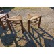 4 Tabourets bois et paille Tripodes Triangle vintage Perriand Circa 1950