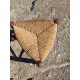 4 Tabourets bois et paille Tripodes Triangle vintage Perriand Circa 1950