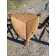 4 Tabourets bois et paille Tripodes Triangle vintage Perriand Circa 1950