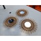 3 Petits Miroirs Vintage Soleil Rotin