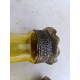 Paire de Bougeoirs Métal Argenté , Verre Jaune