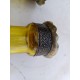 Paire de Bougeoirs Métal Argenté , Verre Jaune