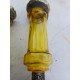 Paire de Bougeoirs Métal Argenté , Verre Jaune