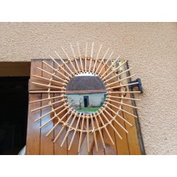 Miroir Soleil Rotin