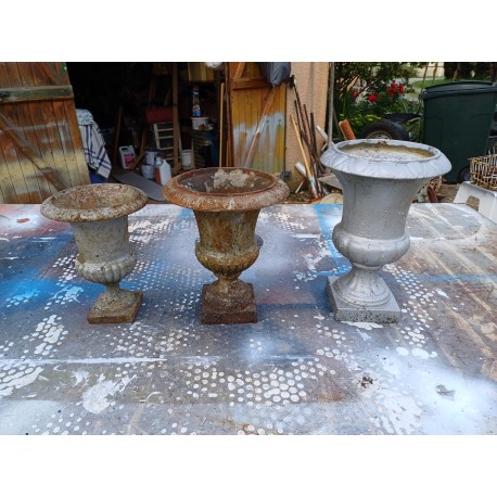 3 Vases en Fonte Médicis 1900 de Charleville - Mézières