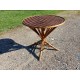 Table Vintage en Rotin et Plateau Noisetier