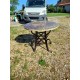 Table Vintage en Rotin et Plateau ciment et Pierre reconstituées