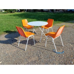Salon de Jardin Vintage Fer et Plastic