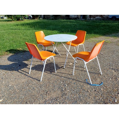 Salon de Jardin Vintage Fer et Plastic