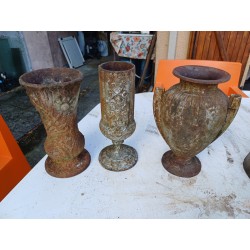 Lot de 3 Vases en Fonte 1900 de Charleville - Mézières