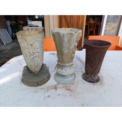Lot de 3 Vases en Fonte 1900 de Charleville - Mézières