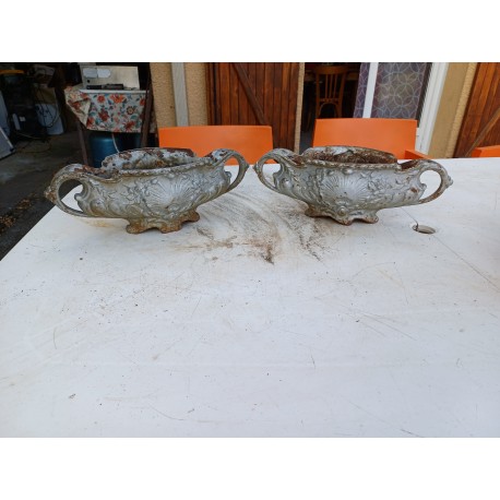 Paire de Jardinières en Fonte 1900 de Charleville - Mézières Style Rocaille