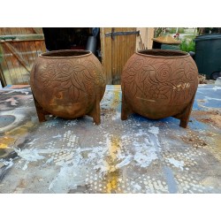 Paire de Vases en Fonte Art Déco de Charleville - Mézières