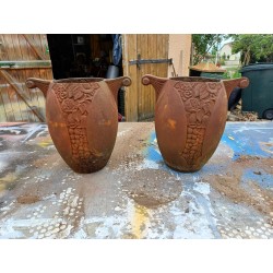 Paire de Vases en Fonte Art Déco de Charleville - Mézières