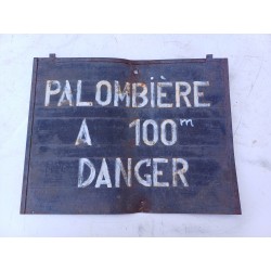 Plaque Ancienne Tole " Palombière "