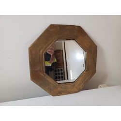 Miroir Octogonal Laiton Vintage