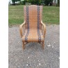 Fauteuil Bambou et Osier Tréssé Vintage