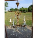 Lustre Bronze et Pampilles 19 éme