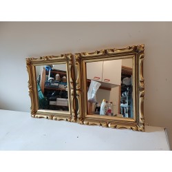 Paire de Miroirs Bois et Stuk doré