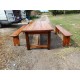 Table de Ferme Campagnarde en Chéne et Pin + 2 Bancs