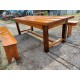 Table de Ferme Campagnarde en Chéne et Pin + 2 Bancs