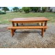 Table de Ferme Campagnarde en Chéne et Pin + 2 Bancs
