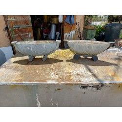 2 Jardinières Art déco Fonte émaillée