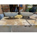 2 Jardinières Art déco Fonte émaillée
