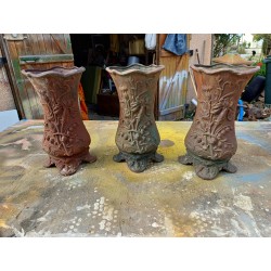 3 Vases en Fonte 1900 Charleville- Méziéres