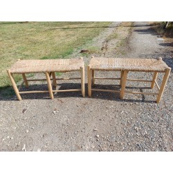 Paire de Bancs Paillés