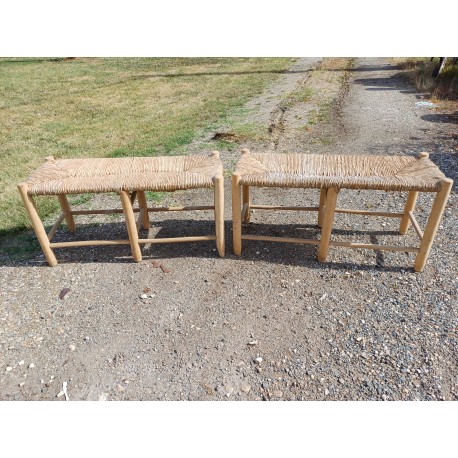 Paire de Bancs Paillés