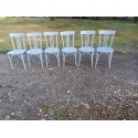 6 Chaises bistrot Baumann bois cérusé Vieux Gris