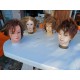 4 Tétes de Mannequins Coiffure Plastic